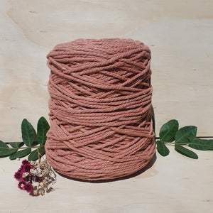 Salmon Cotton Macrame Cord - 3mm 3ply twisted 1kg