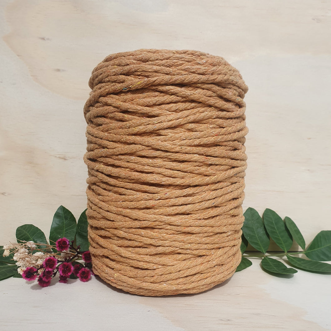 Terracotta  Cotton Macrame Cord - 4mm 3ply twisted 1kg