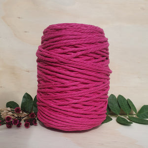 Magenta Cotton Macrame Cord - 4mm 3ply twisted 1kg