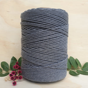 Slate Grey Cotton Macrame Cord - 4mm 4ply twisted 1kg