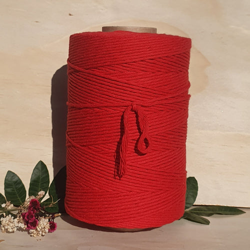 Red Single Twist Macrame String- 3mm 1kg