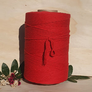 Red Single Twist Macrame String- 3mm 1kg