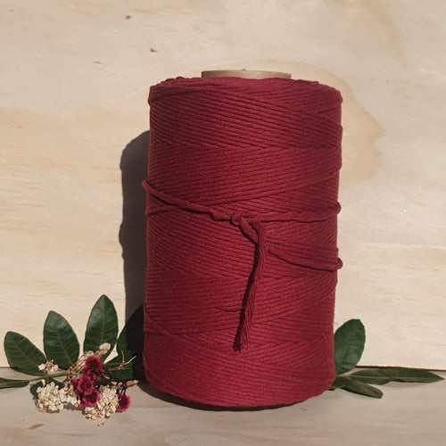 Wine Single Twist Macrame String- 3mm 1kg