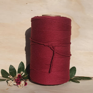 Wine Single Twist Macrame String- 3mm 1kg