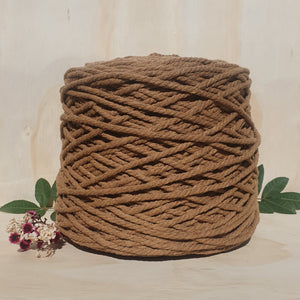 Mochaccino Cotton Macrame Cord - 5mm 3ply twisted 2.5kg