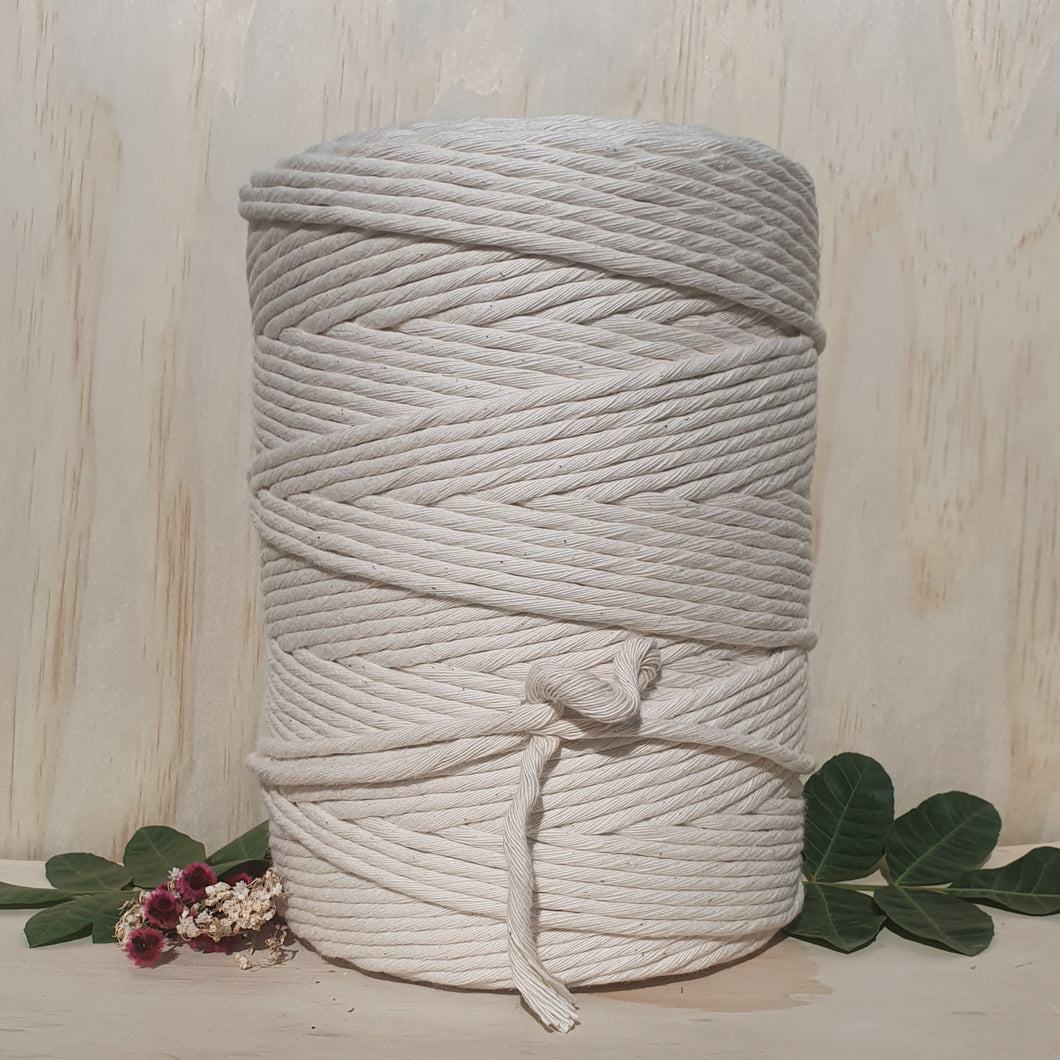 Natural Single Twist Macrame String- 5mm 2kg roll