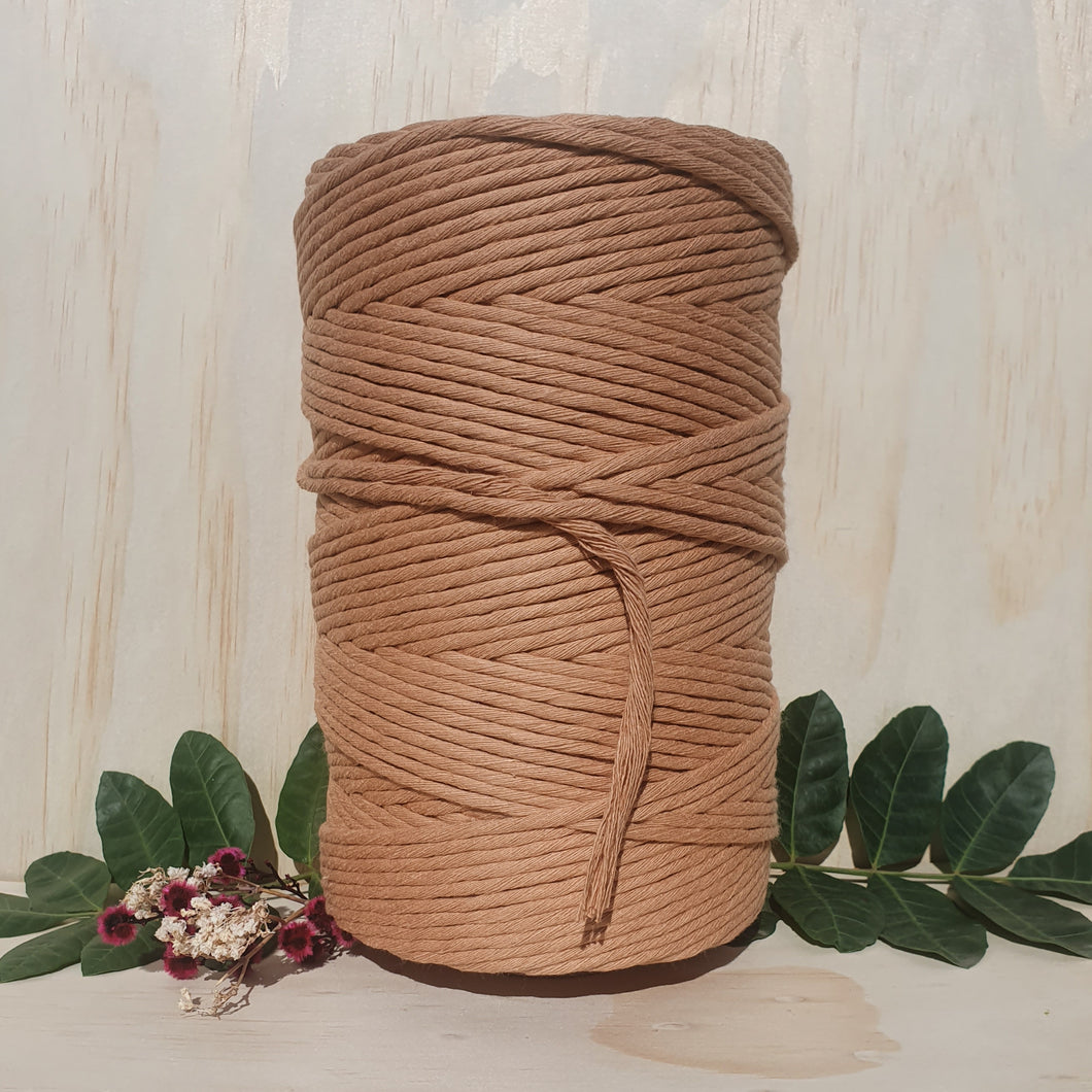 Toffee Brown Single Twist Macrame String- 4mm 1kg
