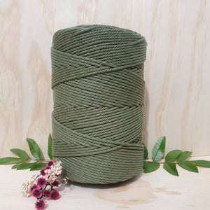 Watercress Green Cotton Macrame Cord - 4mm 4ply twisted 1kg