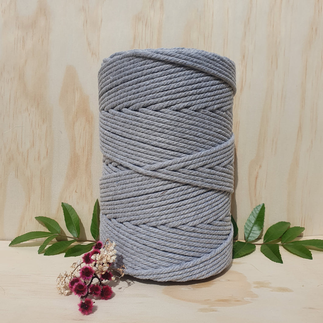 Pearl Grey Cotton Macrame Cord - 3mm 4ply twisted 1kg