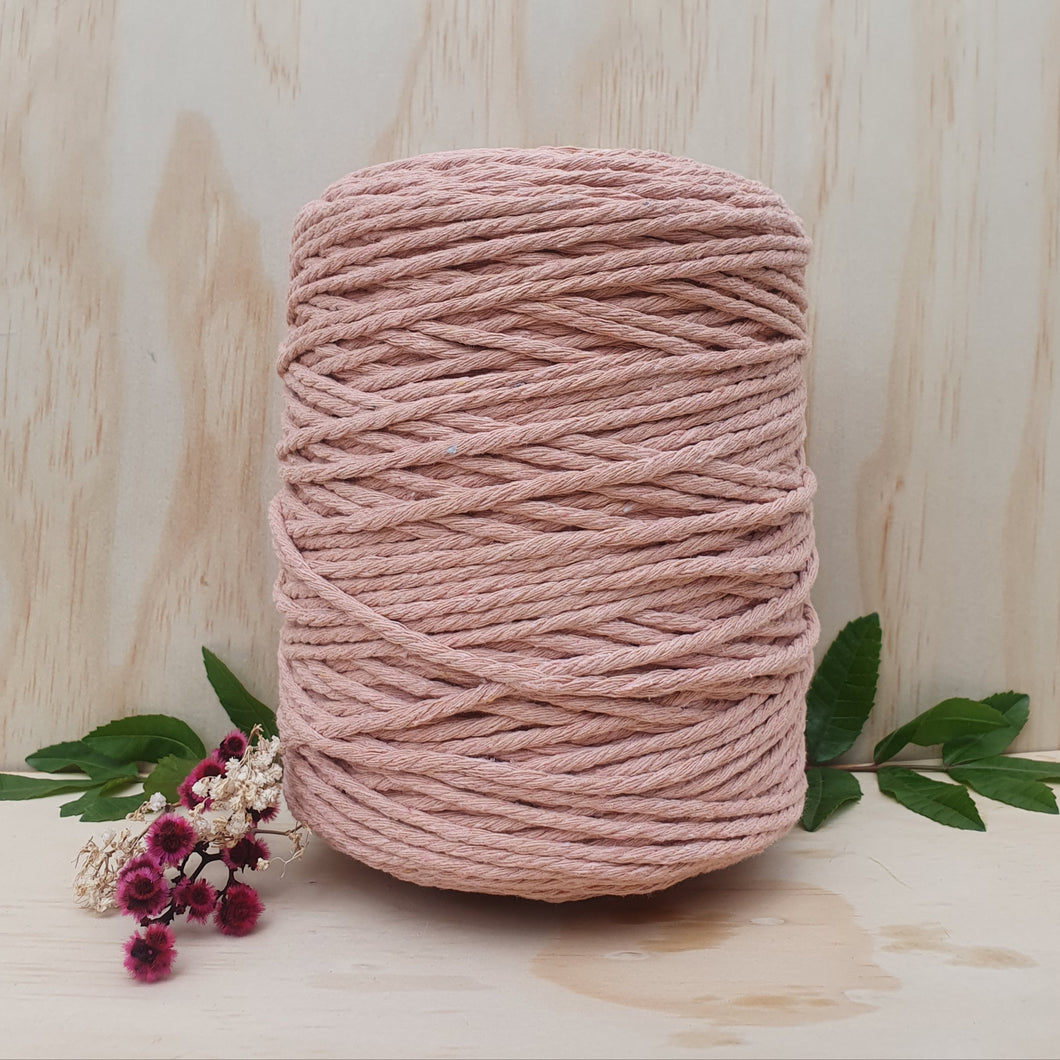 Peach Cotton Macrame Cord - 3mm 3ply twisted 1kg