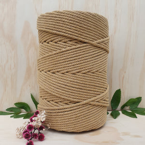 Sepia Beige Cotton Macrame Cord - 3mm 4ply twisted 1kg