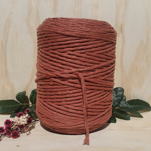 Rust Cotton Macrame String - 3mm Single Twist 1kg