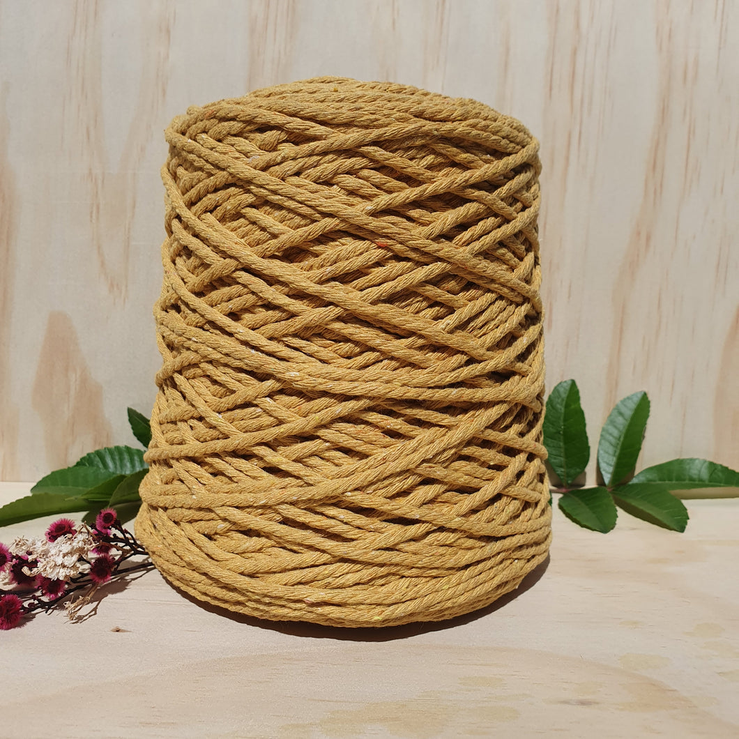 Mustard Cotton Macrame Cord - 3mm 3ply twisted 1kg