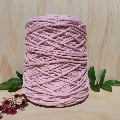 Pink Lemonade Cotton Macrame Cord - 3mm 3ply twisted 1kg