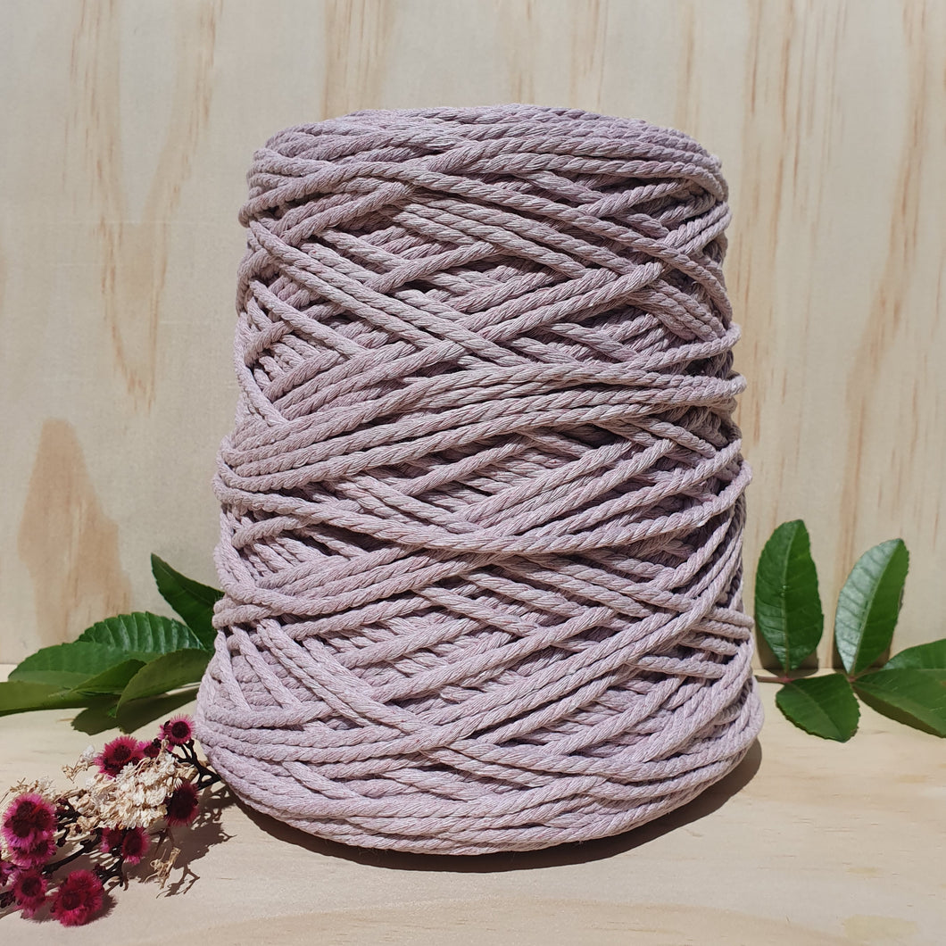 Vintage Pink Cotton Macrame Cord - 3mm 3ply twisted 1kg