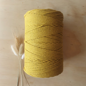 Mustard Cotton Macrame Cord - 3mm 4ply twisted 1kg