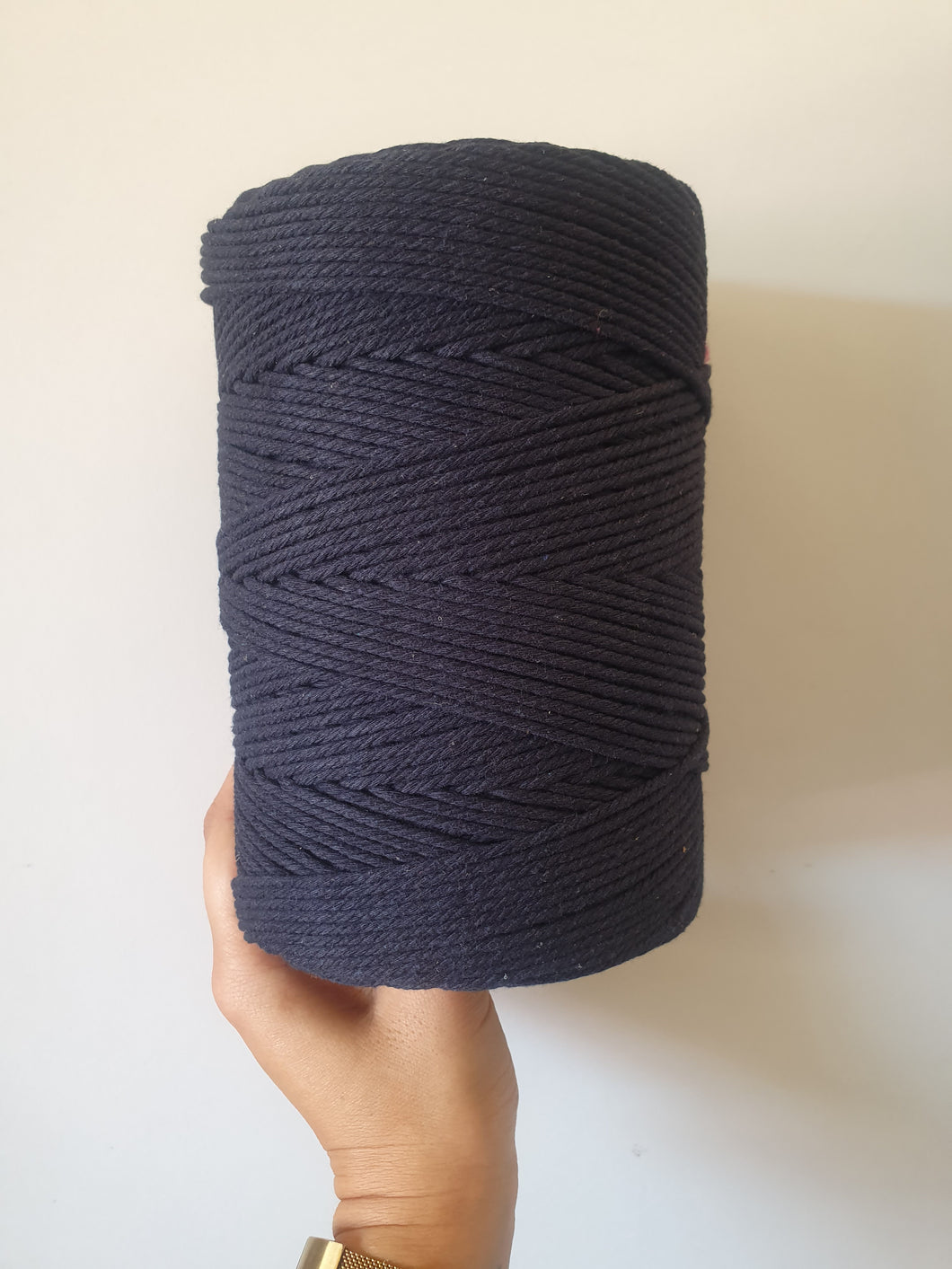 Dark Navy Blue Cotton Macrame Cord - 3mm 4ply twisted 1kg