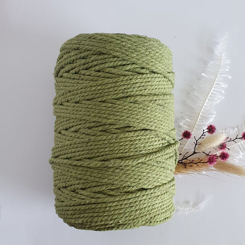 Pistachio Green Cotton Macrame Cord - Eco range 4mm 3ply twisted 1kg