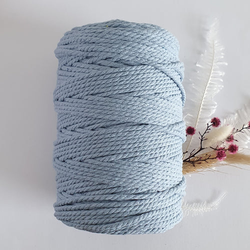 Powder Blue Cotton Macrame Cord - Eco range 4mm 3ply twisted 1kg