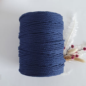 Navy Blue Macrame Cord - Eco range 4mm 3ply twisted 1kg