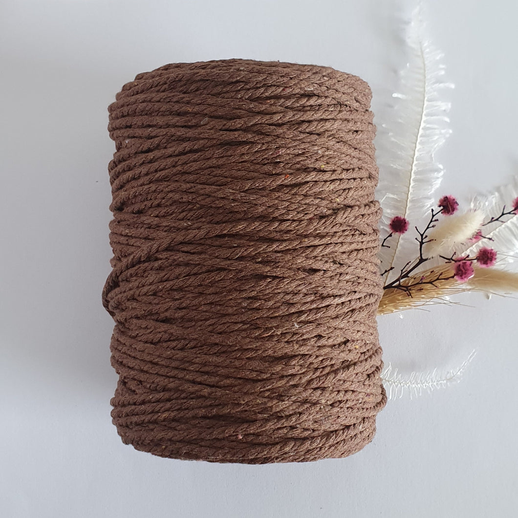 Milk Chocolate Macrame Cord - Eco range 4mm 3ply twisted 1kg