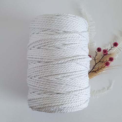 White Macrame Cord - Eco range 4mm 3ply twisted 1kg