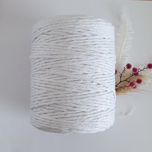 White Macrame Cord - Eco range 3mm single twist 1kg