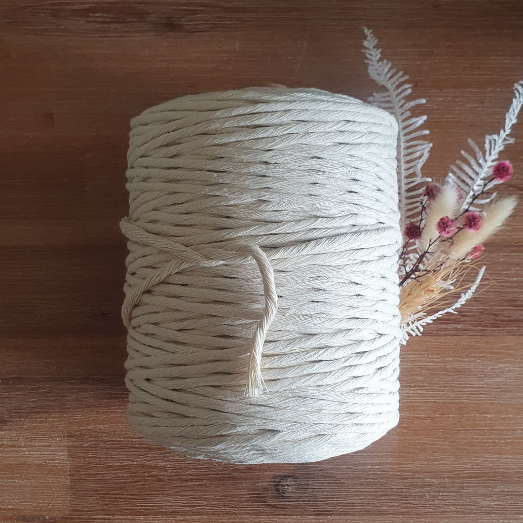 Natural Macrame Cord - Eco range 3mm single twist 1kg