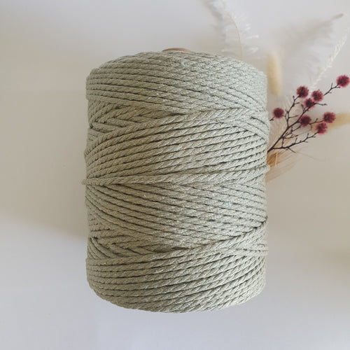 Sage Cotton Macrame Cord-Eco range 3mm 3ply twisted 1kg