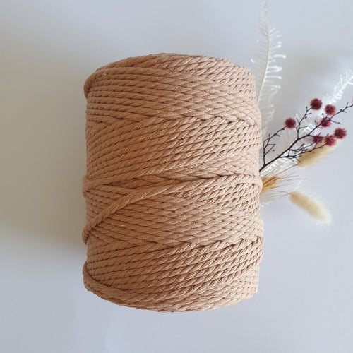 Rose Tan Macrame Cord - Eco range 4mm 3ply twisted 1kg