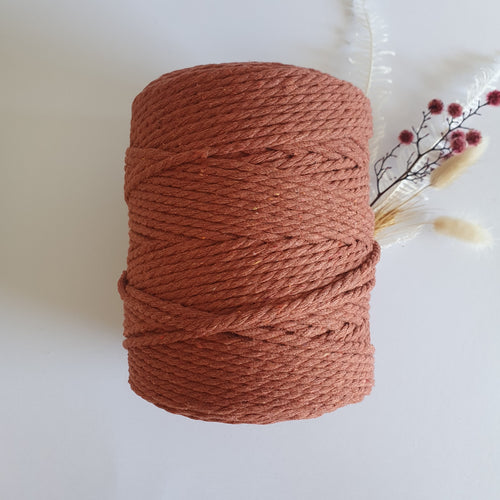 Rust Macrame Cord - Eco range 4mm 3ply twisted 1kg