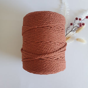 Rust Macrame Cord - Eco range 4mm 3ply twisted 1kg