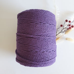 Amethyst Purple Cotton Macrame Cord-Eco range 4mm 3ply twisted 1kg