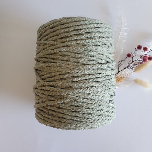 Sage Cotton Macrame Cord-Eco range 5mm 3ply twisted 1kg