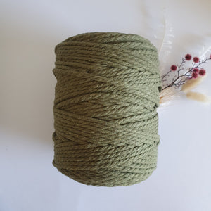 Watercress Green Macrame Cord - Eco range 4mm 3ply twisted 1kg