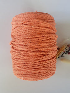 Coral Cotton Macrame Cord - Eco range 4mm 3ply twisted 1kg