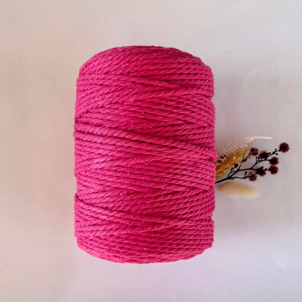 Magenta Pink Macrame Cord - Eco range 4mm 3ply twisted 1kg – Natural ...