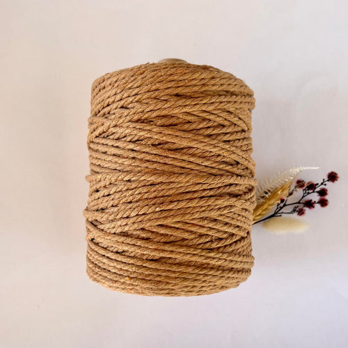 Caramel Macrame Cord - Eco range 4mm 3ply twisted 1kg