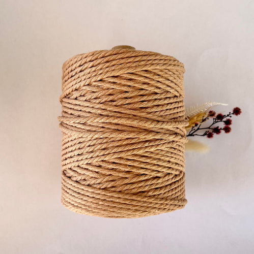Cappuccino Macrame Cord - Eco range 4mm 3ply twisted 1kg