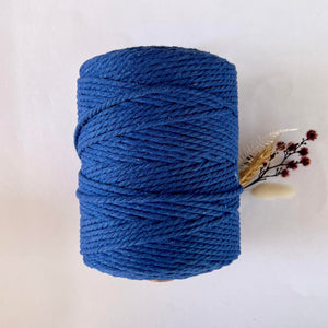 Royal Blue Macrame Cord - Eco range 4mm 3ply twisted 1kg