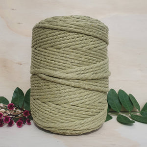 Light Olive Green Cotton Macrame Cord - 5mm 3ply twisted 1kg